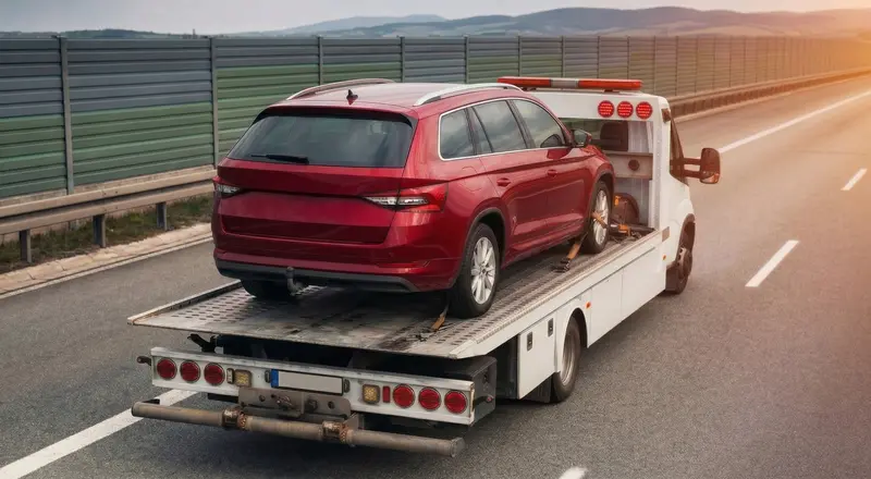 Guincho para carros em Santo André – carro sendo carregado em plataforma